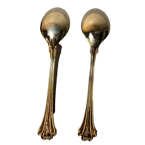 FB Rogers Golden Plated Electroplate American Chipendale 4 Spoons Tbsp - Picture 9 of 16